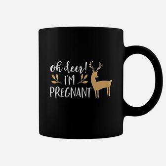 Christmas Announcement Oh Deer Im Preg Nant Coffee Mug - Seseable