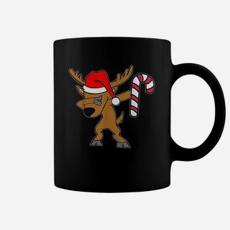 Christmas Dabbing Reindeer Candy Cane Coffee Mug - Seseable