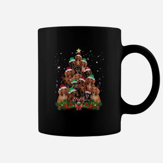 Christmas Dachshund Tree Funny Pajamas Xmas Coffee Mug - Seseable