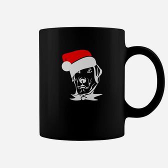 Christmas Grumpy Cute Dog Santa Hat Funny Coffee Mug - Seseable