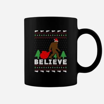 Christmas Santa Bigfoot Believe Bigfoot Ugly Christmas Coffee Mug - Seseable