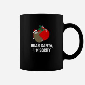 Christmas Sloth Dear Santa Holiday Gift Coffee Mug - Seseable