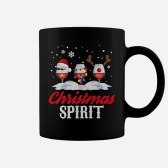 Christmas Spirit Wine Glasses Reindeer Santa Hat Gift Coffee Mug - Seseable