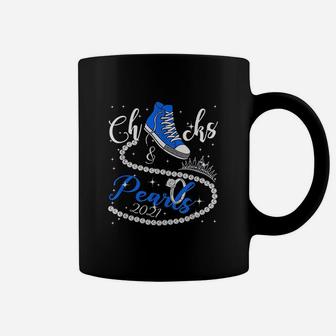 Chucks And Pearls 2021 Hbcu Black Girl Magic Blue Gift Coffee Mug - Seseable