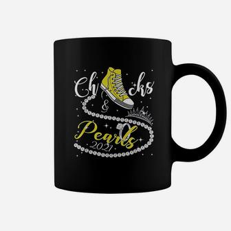 Chucks And Pearls 2021 Hbcu Black Girl Magic Yellow Gift Coffee Mug - Seseable