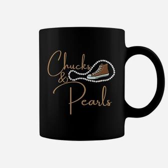 Chucks And Pearls 2021 Melanin Queen Brown Gift Coffee Mug - Seseable
