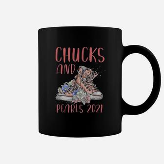 Chucks And Pearls Floral Vintage Coffee Mug - Seseable