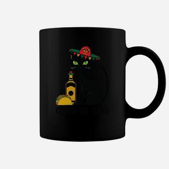 Cinco De Mayo Black Cat Cinco De Gato Funny Mexican Coffee Mug - Seseable