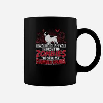 Clumber Spaniel And Zombies Halloween Funny Gifts Premium Coffee Mug - Seseable