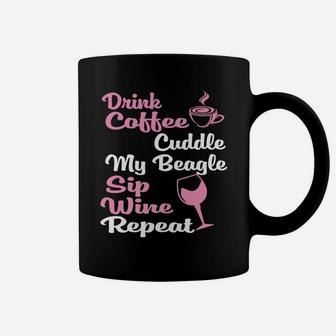 Coffee Wine Lover Beagle Dog Mom Owner Gift Coffee Mug - Seseable