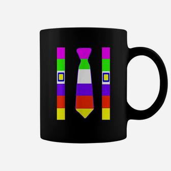 Colorful Tie Suspenders 80s Party Halloween Party Coffee Mug - Seseable