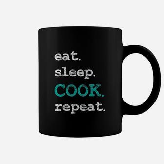 Cook Cooking Chief Eat Sleep Repeat Funny Vintage Gift Coffee Mug - Seseable