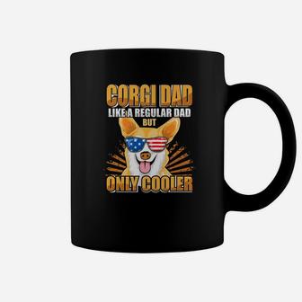 Corgi Dad Pride Dog Lover Gift For Dads Usa Flag 4th Of July Premium Coffee Mug - Seseable