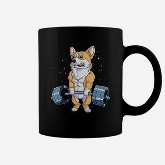 Corgi Weightlifting Funny Deadlift Men Fitness Gym Workout Coffee Mug - Seseable