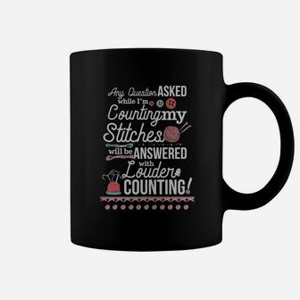 Counting Stiches Knitting Crocheting T-shirt Coffee Mug - Seseable