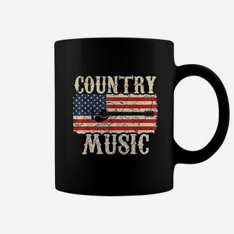 Country Music Retro Vintage Guitar American Flag Coffee Mug | Seseable UK