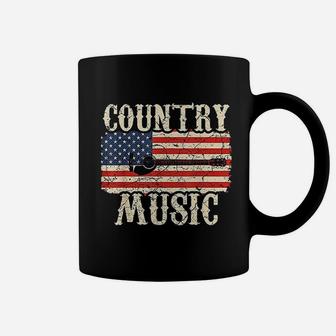 Country Music Retro Vintage Guitar American Flag Gift Coffee Mug | Seseable UK