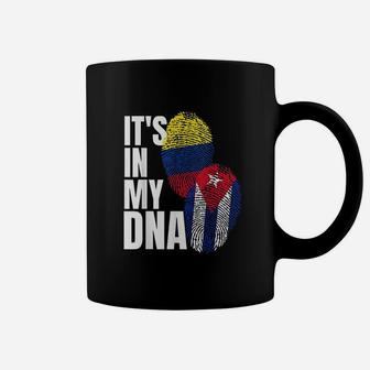 Cuban And Colombian Dna Mix Flag Heritage Coffee Mug - Seseable