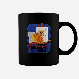 Cute Artistic Cat Funny Art Teacher Cat Coffee Mug - Seseable