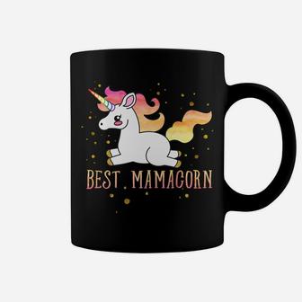 Cute Best Mama Unicorn Watercolor Gold Mom Coffee Mug - Seseable