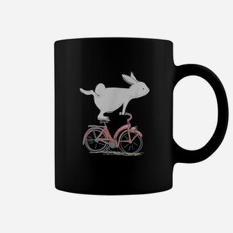 Cute Bunny Rabbit On Bike Cycling Bicycle Coffee Mug - Seseable