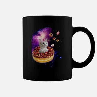 Cute Cat Inside Donut In Space Boys Girl -kitty In Space Coffee Mug - Seseable