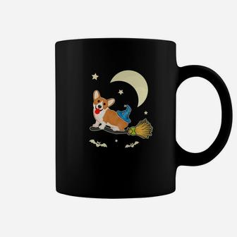 Cute Corgi Witch Halloween Funny Dog Tee Coffee Mug - Seseable