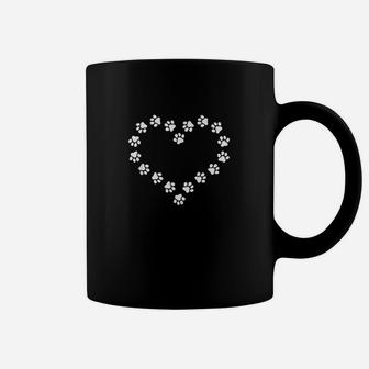 Cute Dog Paw Print Dog Gifts Paw Print Ornament Heart Love Coffee Mug - Seseable