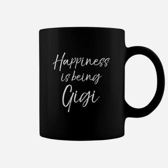 Cute Grandmother Gift Happiness Is Being Gigi Coffee Mug - Seseable