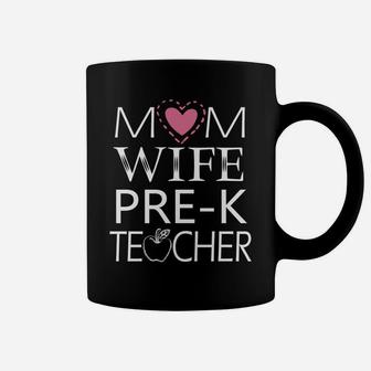 Cute Heart Mom Wife Prek Teacher Happy Mother Day Coffee Mug - Seseable