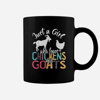 Cute Just A Girl Who Loves Chickens Goats Farmer Coffee Mug - Seseable