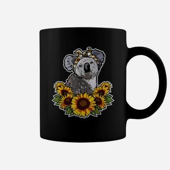 Cute Love Koala Bear Gift Sunflower Decor Koala Coffee Mug - Seseable