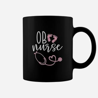 Cute Ob Nurse Baby Feet Heart Design Coffee Mug - Seseable
