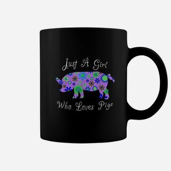 Cute Pig Farm Animal Lover Gift | Just A Girl Who Loves Pigs Coffee Mug - Seseable