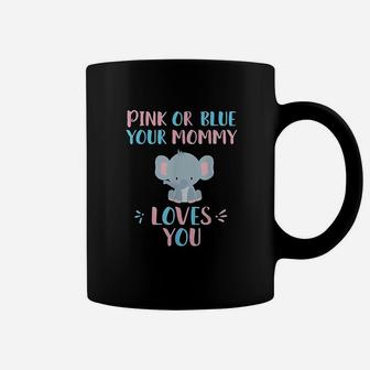 Cute Pink Or Blue Your Mommy Loves You With Baby Elephant Coffee Mug - Seseable