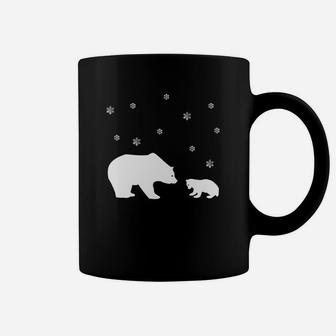 Cute Polar Bear Snowflakes Christmas Mama Son Coffee Mug - Seseable