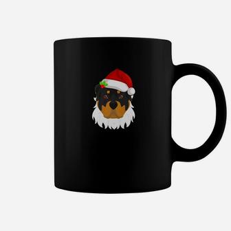 Cute Rottweiler With Santa Hat And Beard Christmas Gifts Ts Coffee Mug - Seseable