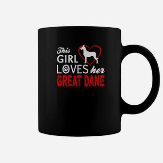 Cute This Girl Loves Her Great Dane Dog Lover Coffee Mug - Seseable