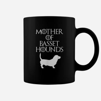 Cute Unique White Mother Of Basset Hounds Coffee Mug - Seseable