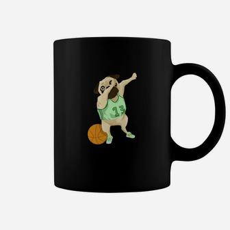 Dabbing Basketball Pug Funny Sports Lover Graphic Coffee Mug - Seseable