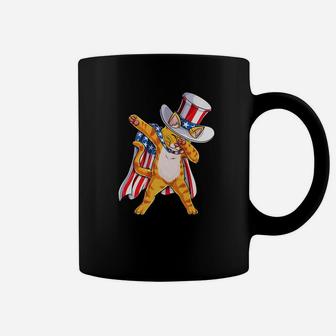 Dabbing Cat Uncle Sam 4th Of July Kids Boys Meowica Coffee Mug - Seseable