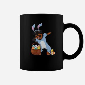 Dabbing Easter Bunny Rottweiler Dog Girls Design Coffee Mug - Seseable