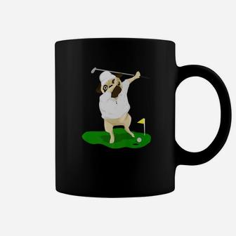 Dabbing Golfer Pug Funny Sports Golf Lover Coffee Mug - Seseable