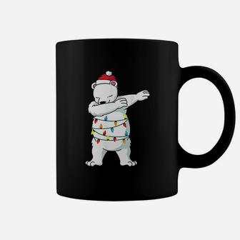 Dabbing Polar Bear Christmas Light Funny Christmas Coffee Mug - Seseable