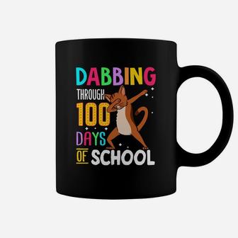 Dabbing Through 100 Days Of School Colorful Cat Lovers Funny Student Coffee Mug - Seseable