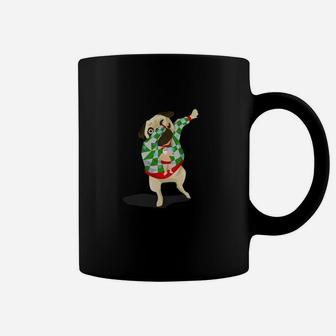 Dabbing Ugly Christmas Sweater Pug Funny Dog Lover Coffee Mug - Seseable