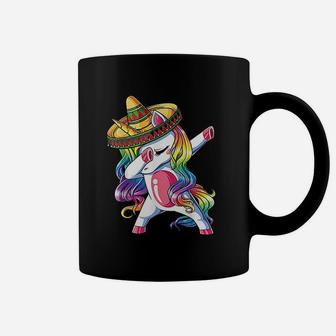 Dabbing Unicorn Funny Cinco De Mayo Women Rainbow Sombrero Coffee Mug - Seseable