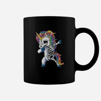 Dabbing Unicorn Skeleton Halloween Girls Dab Gifts Coffee Mug - Seseable