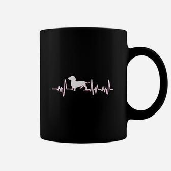 Dachshund Gifts Dog Lover Heartbeat Weiner Dog Coffee Mug - Seseable