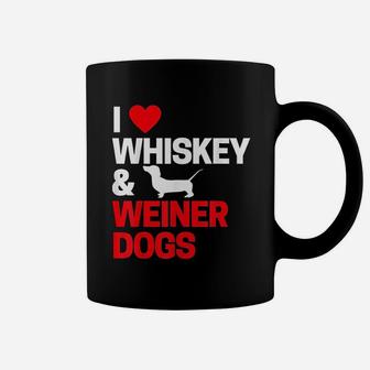Dachshund Gifts I Love Whiskey Weiner Dogs Coffee Mug - Seseable